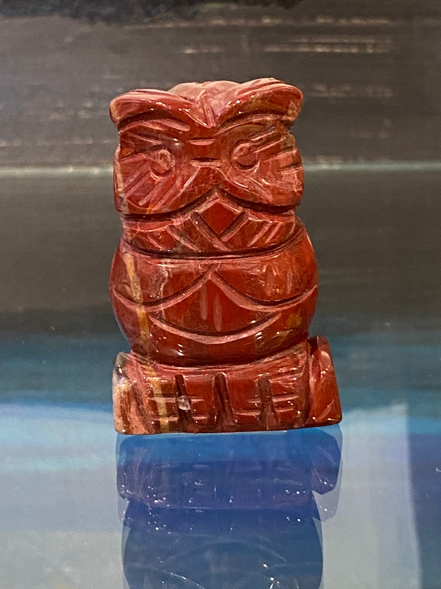 Red Jasper Polished Hand Carved Owl