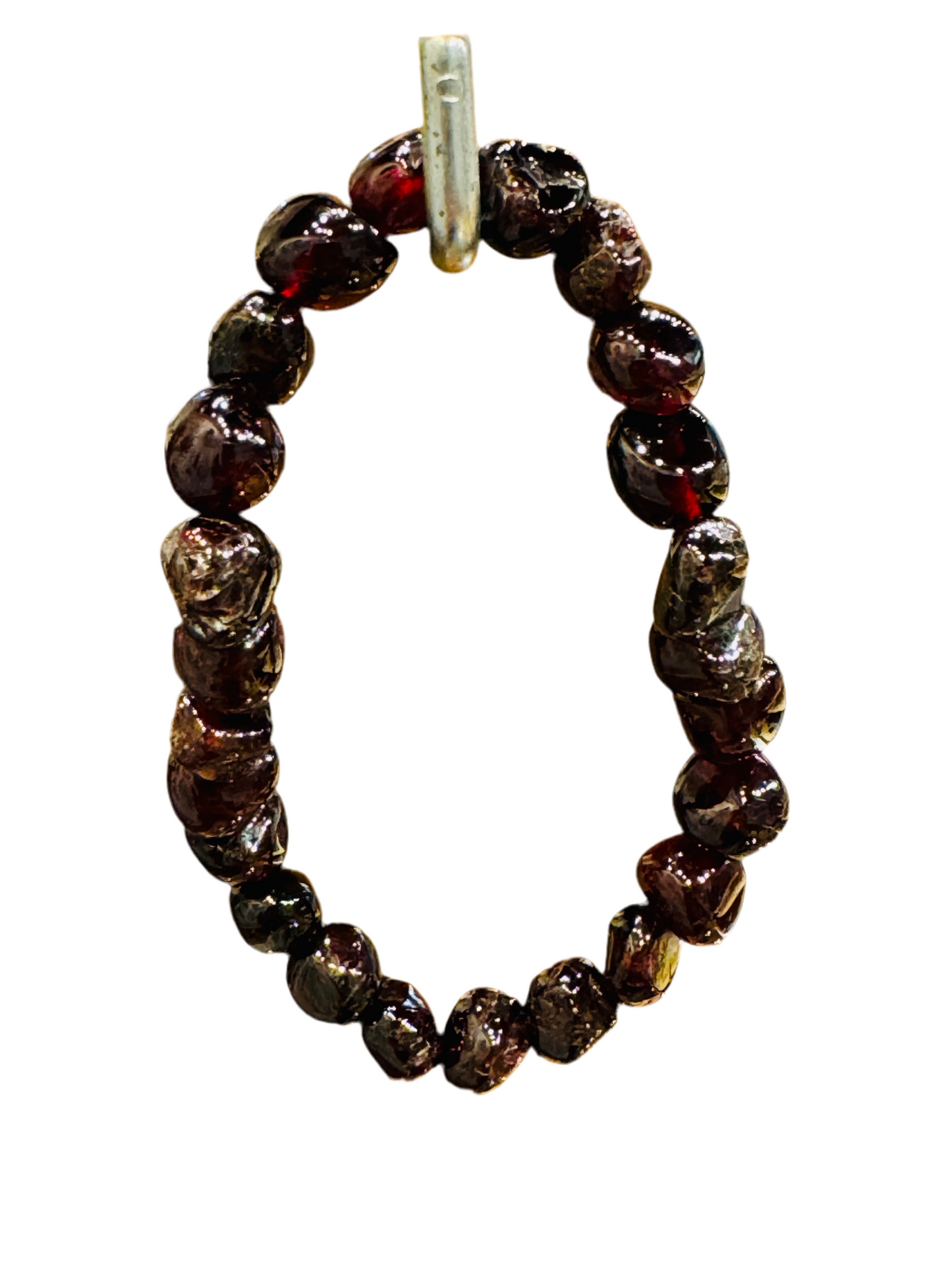 Garnet Nugget Beaded String Bracelet