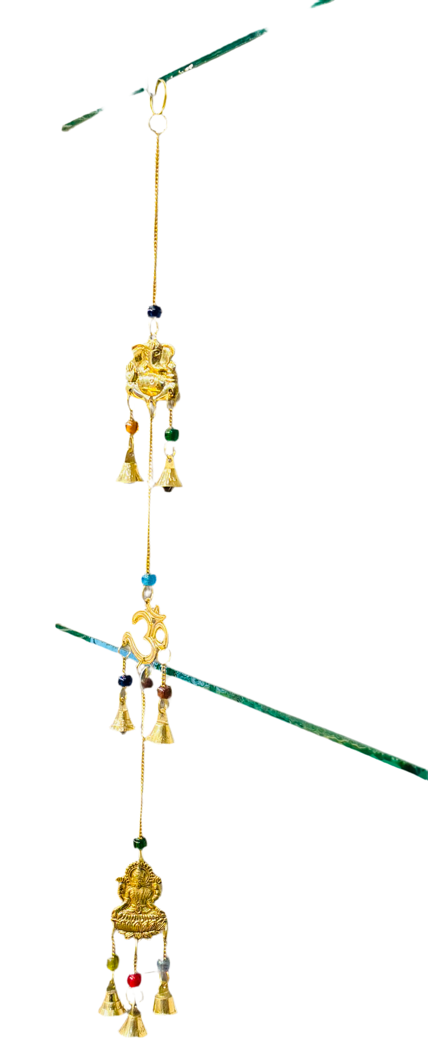 Brass Wind Chime with bells Ganesha Om Laxmi