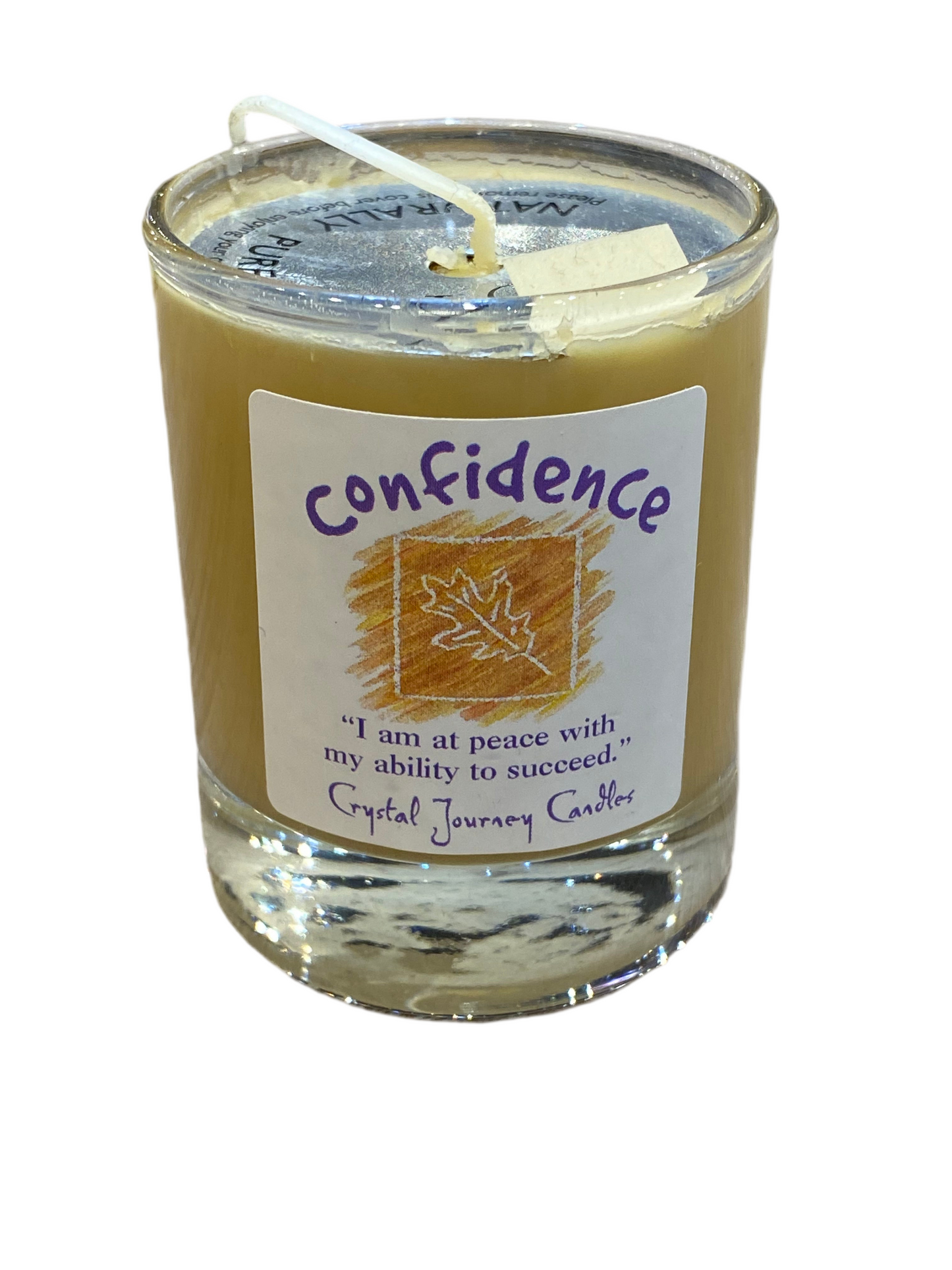 Reiki Charged Confidence Soy Votive Candle | Crystal Journey Candle for Success Affirmations