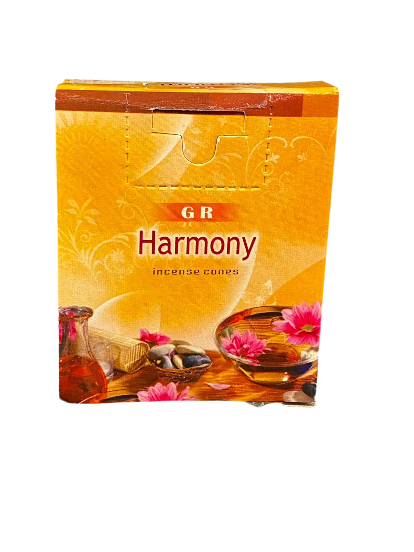 GR Spa Series Harmony Incense Cones 10 pack with Rose and Vanilla scent, made in India.