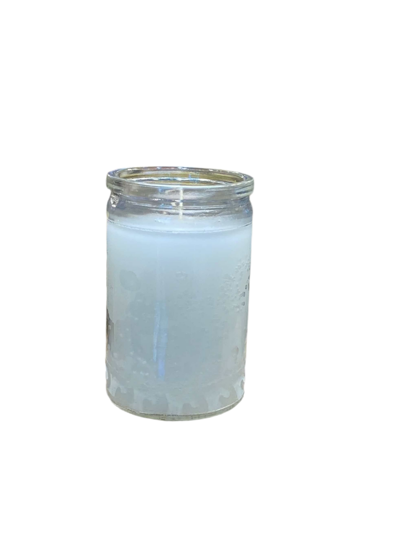 Prayer White 50 Hour Candle in glass jar, ideal for meditation and home décor.