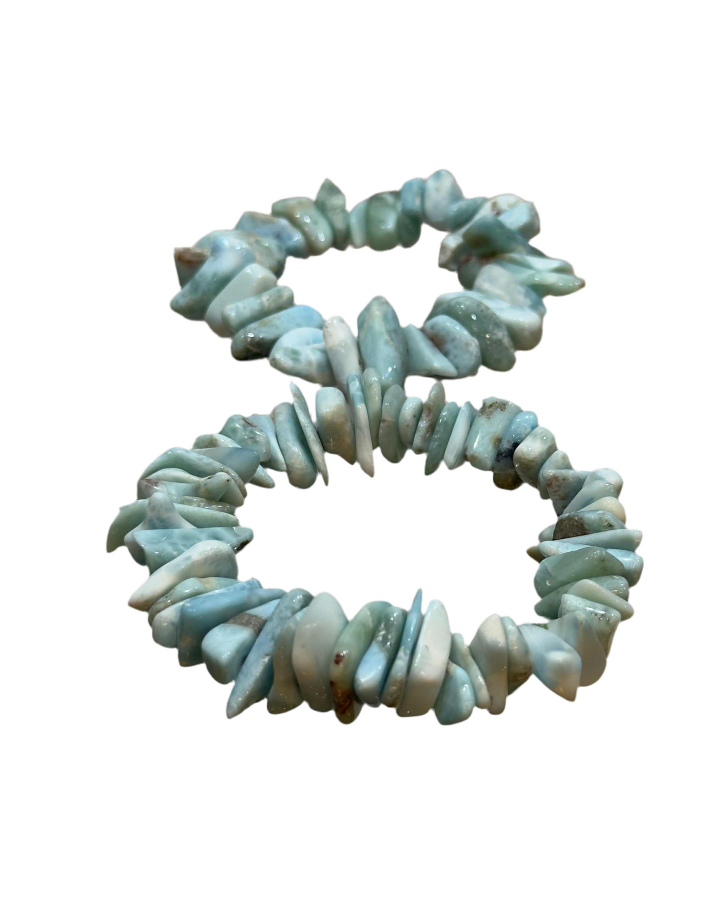 Larimar Chips Bracelet Free Form Beaded Tumbled