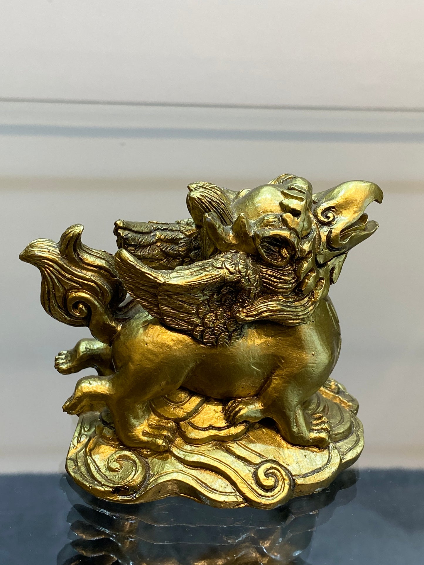 Feng Shui Golden Chinese Auspicious Gryphon Bird