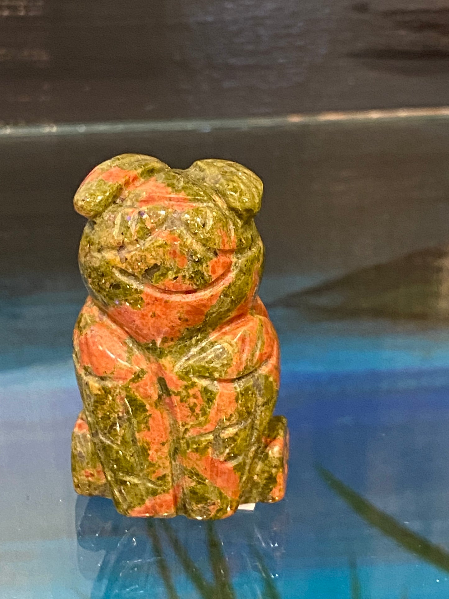 Unakite Polished Hand Carved Spirit Animal Owl