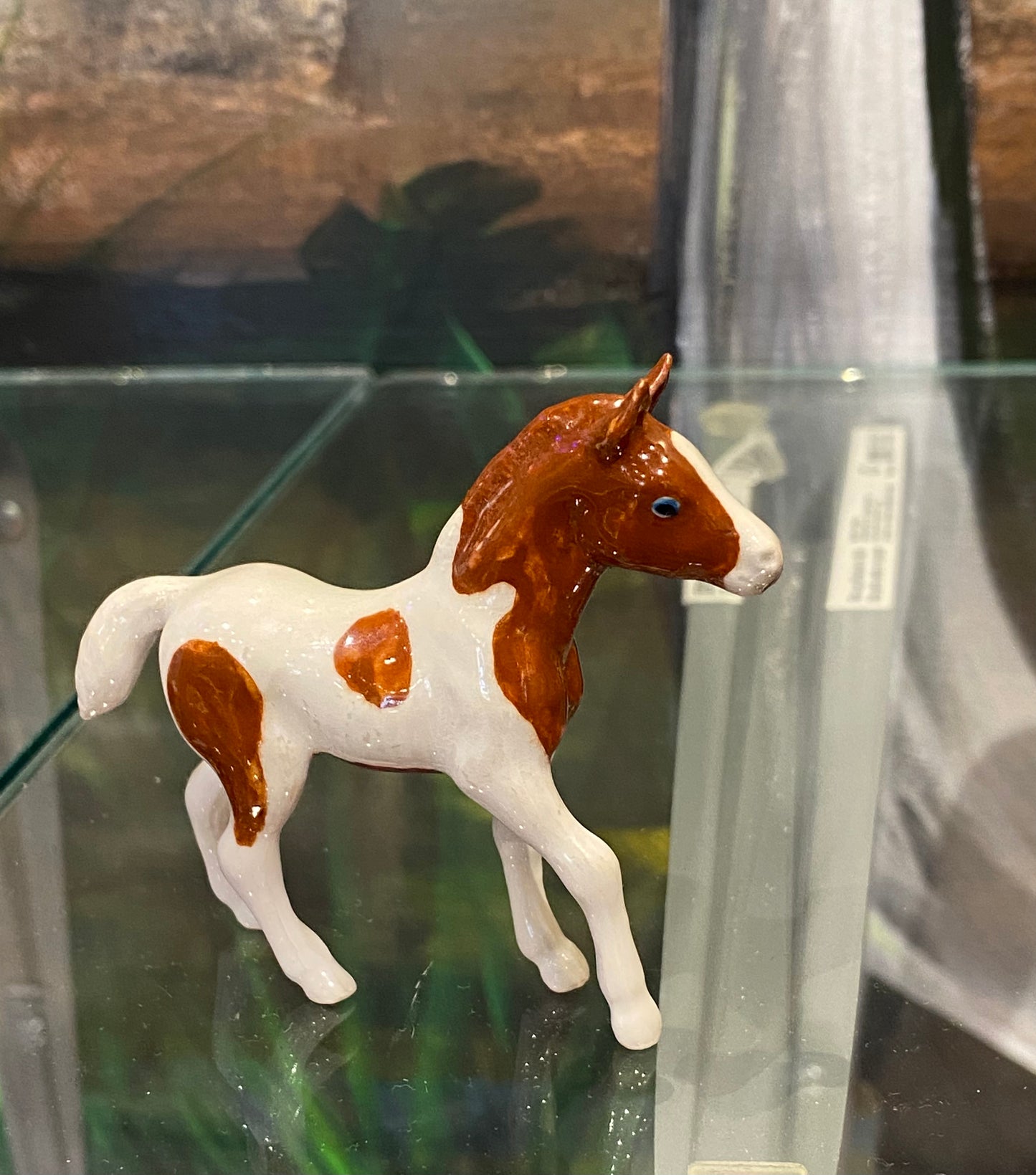 Tiny Pinto Foal Standing Northern Rose Porcelain Mini Figurine