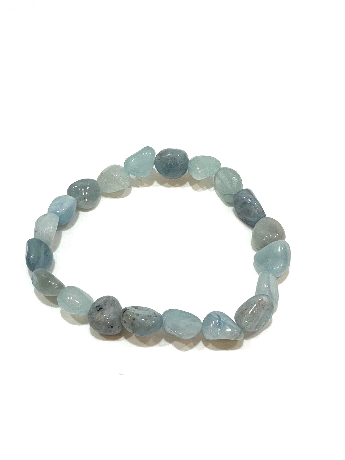 Aquamarine Polished Chips Beaded Bracelet