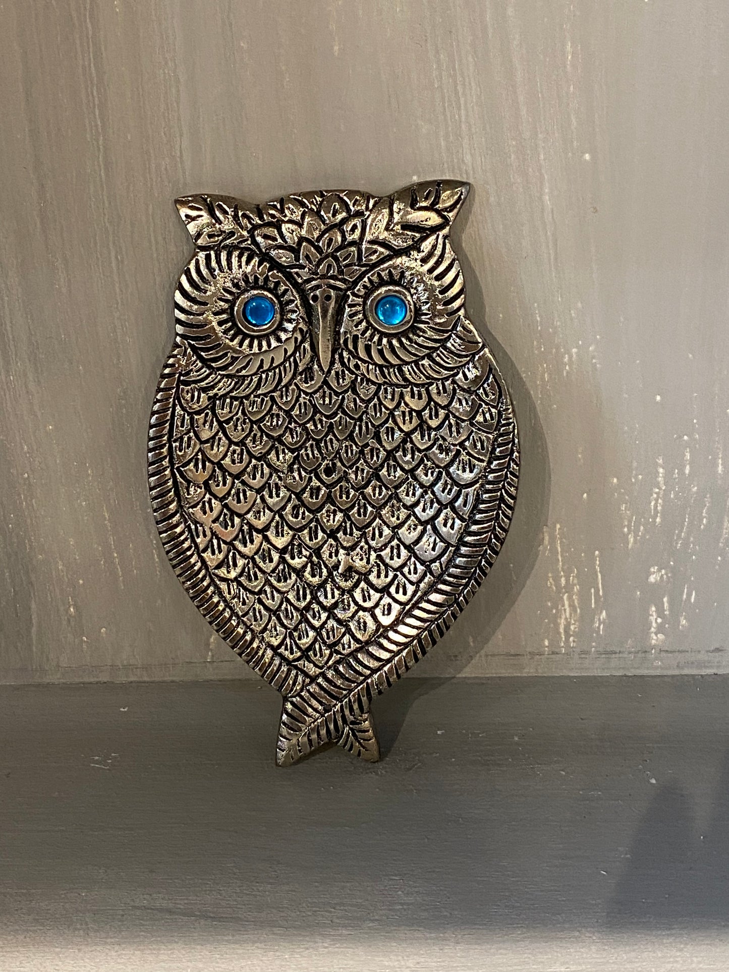 Silver Owl Aluminum Incense Burner