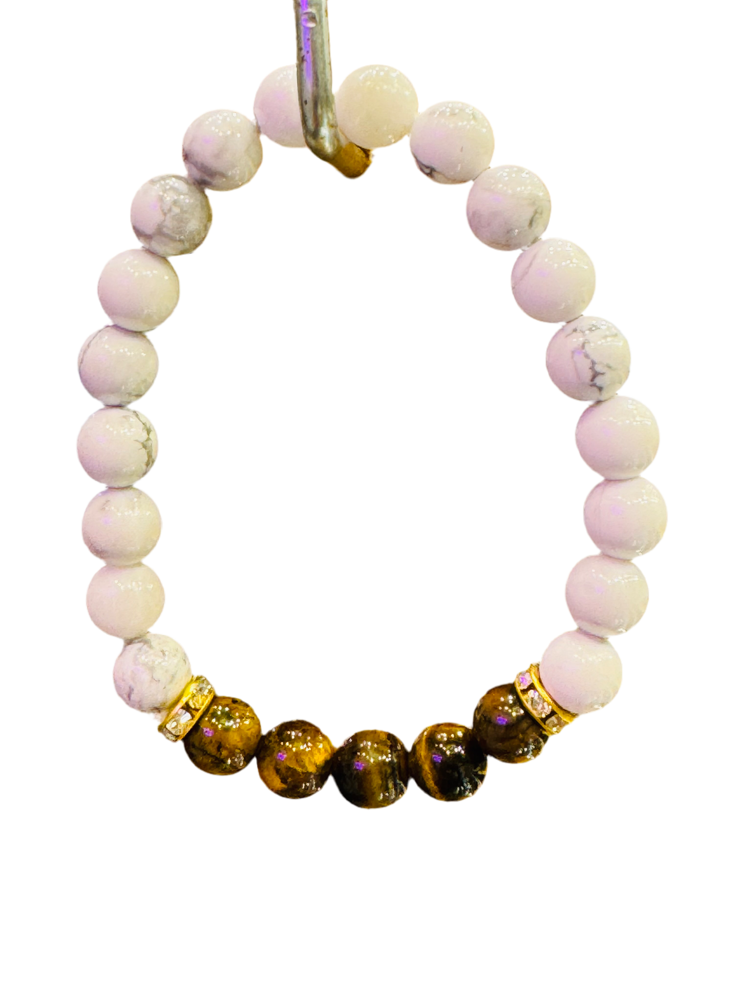 Howlite and Tiger Eye Beaded Bracelet