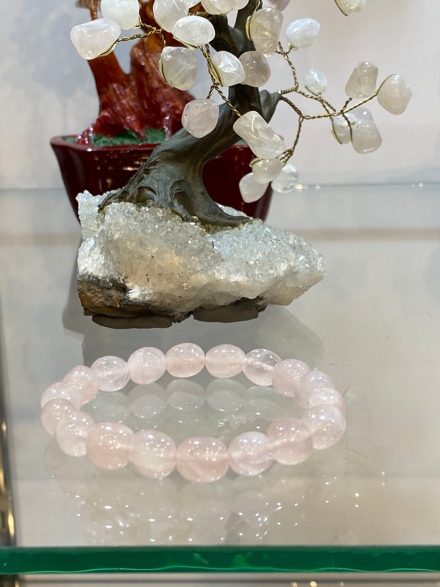 Rose Quartz Free-Form Bead Bracelet 8mm