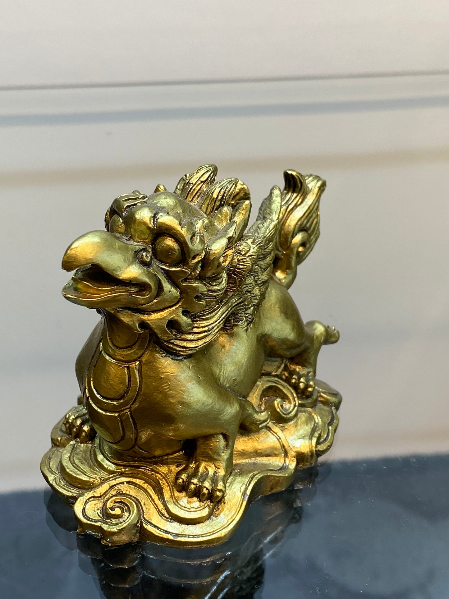 Feng Shui Golden Chinese Auspicious Gryphon Bird