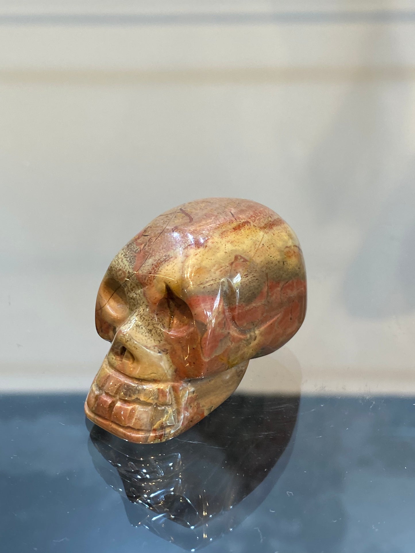 Polished Hand Carved Jasper Gemstone Crystal Skull Head Small