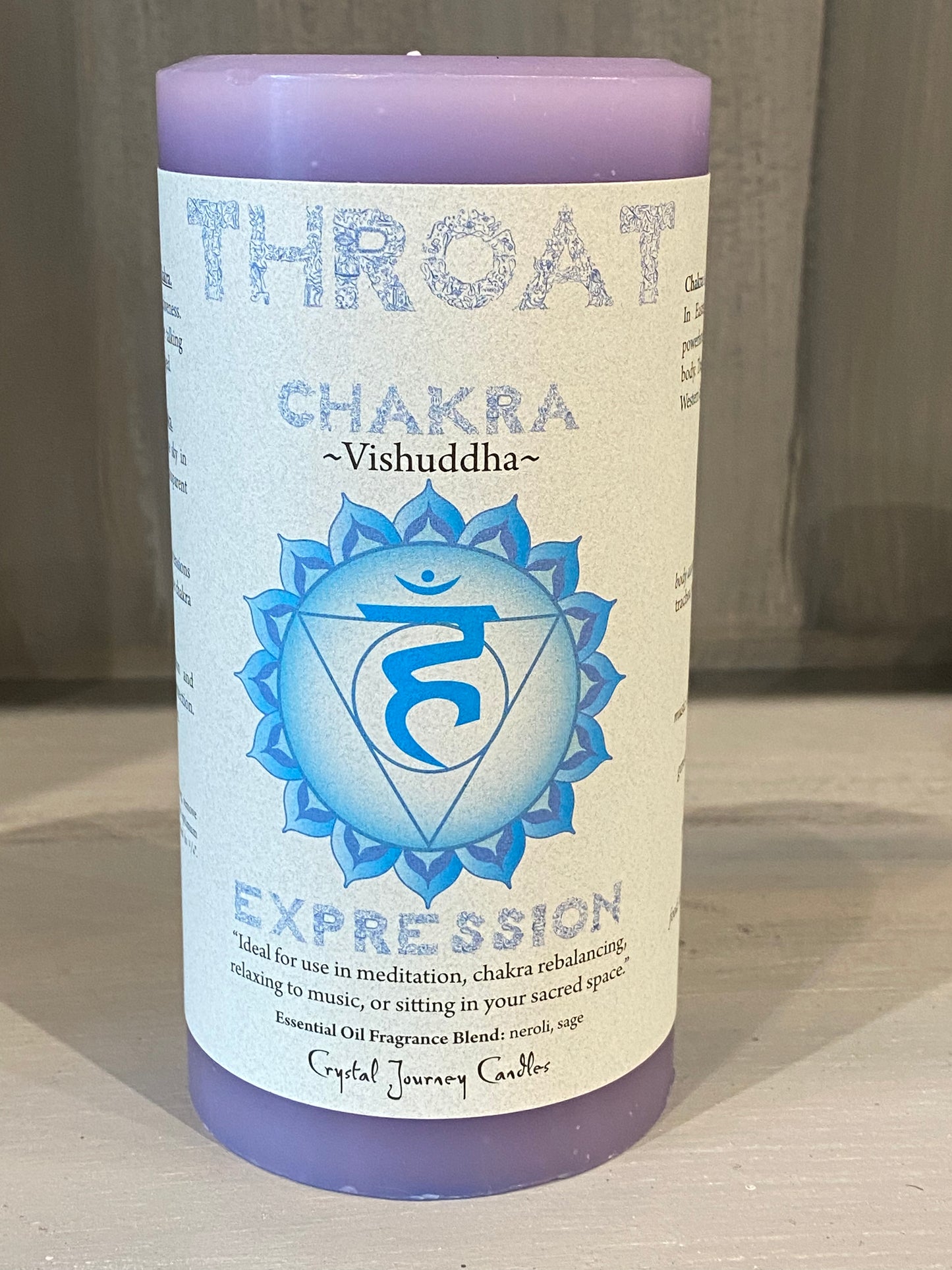 Crystal Journey Throat Chakra Candle