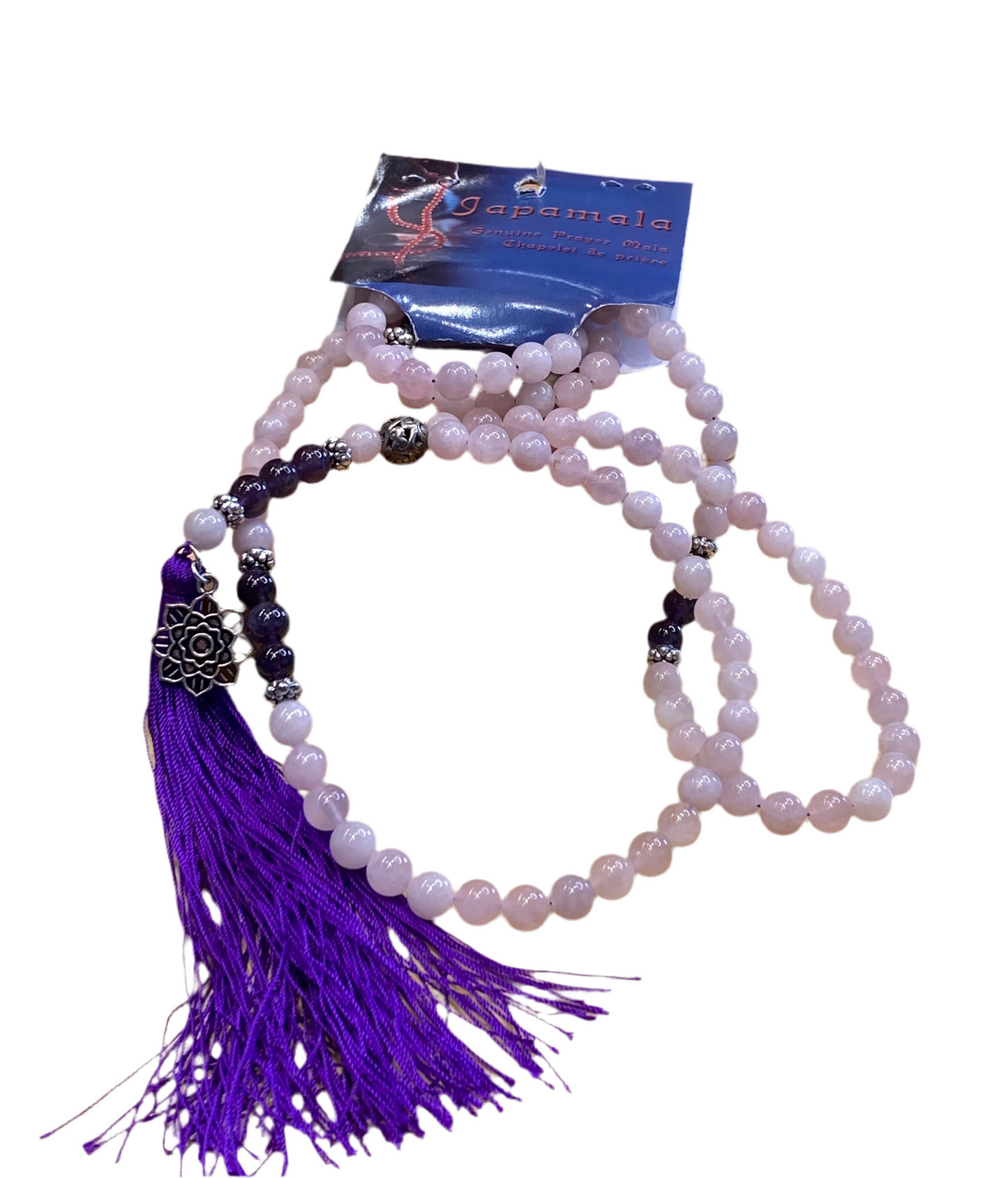 Rose Quartz and Amethyst Prayer Mala 