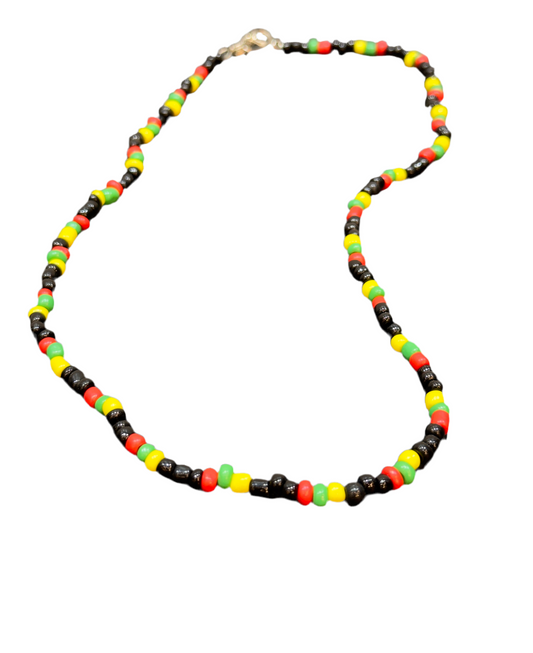 Rasta Beaded Necklace with Clasp