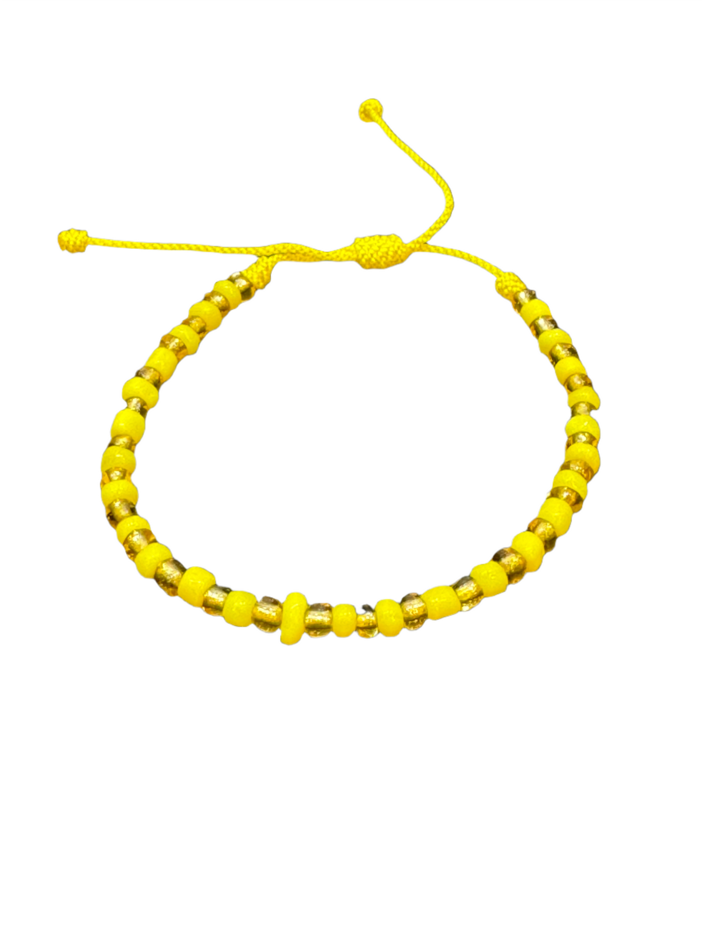 Orisha Ochun/Oshun Beaded Pull String Bracelet Gold and Yellow