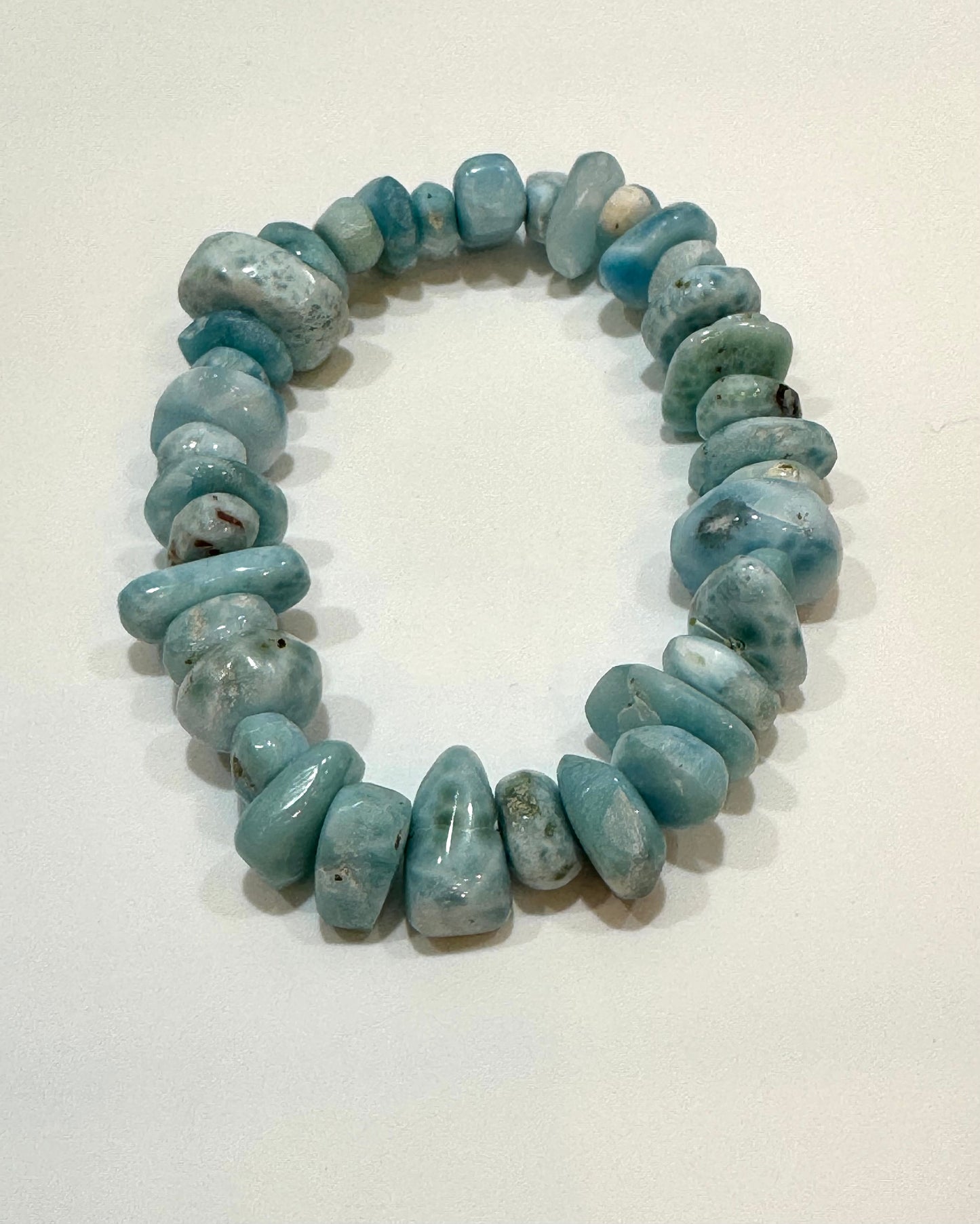 Larimar Free Form Beaded Tumbled Chips Bracelet