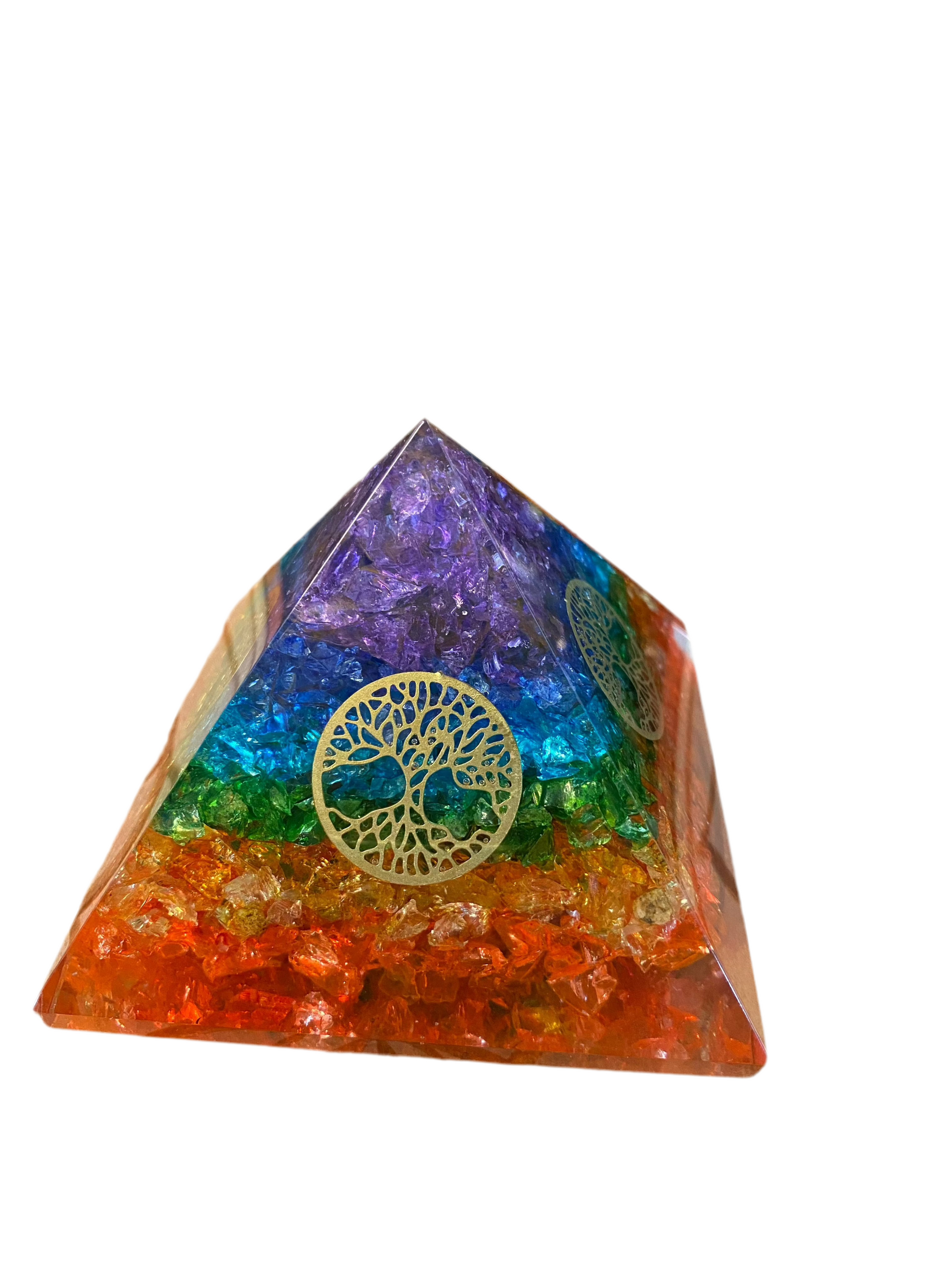 Seven Chakra Orgonite Pyramid Agate Chips