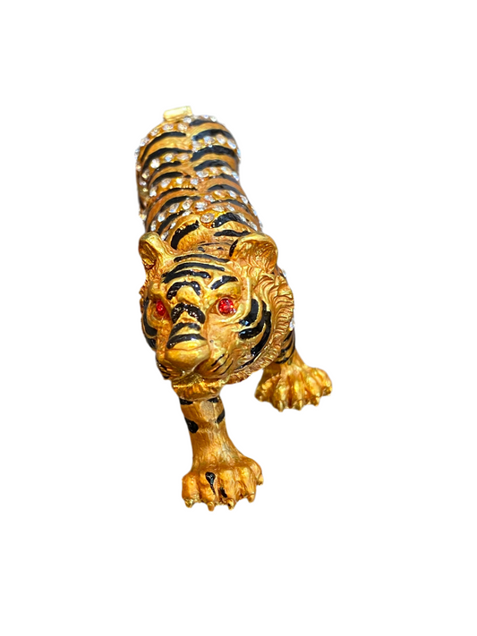 Tiger Bejeweled Trinket Golden 