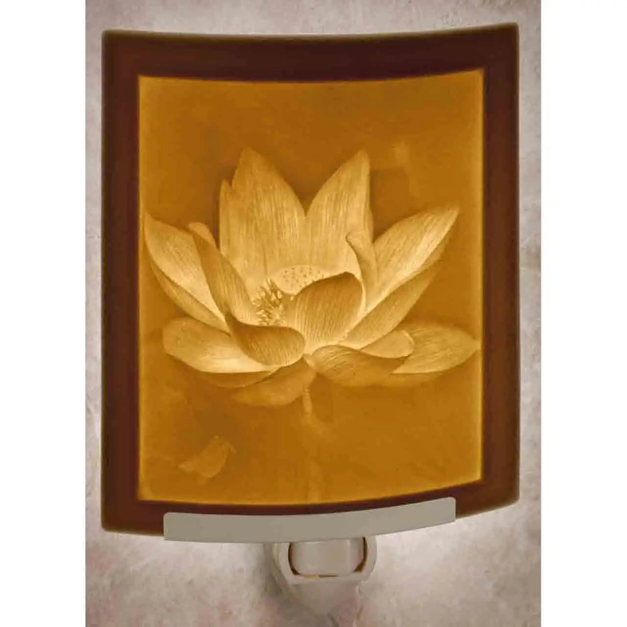 Porcelain Garden Lithophane Night Light Curved Lotus