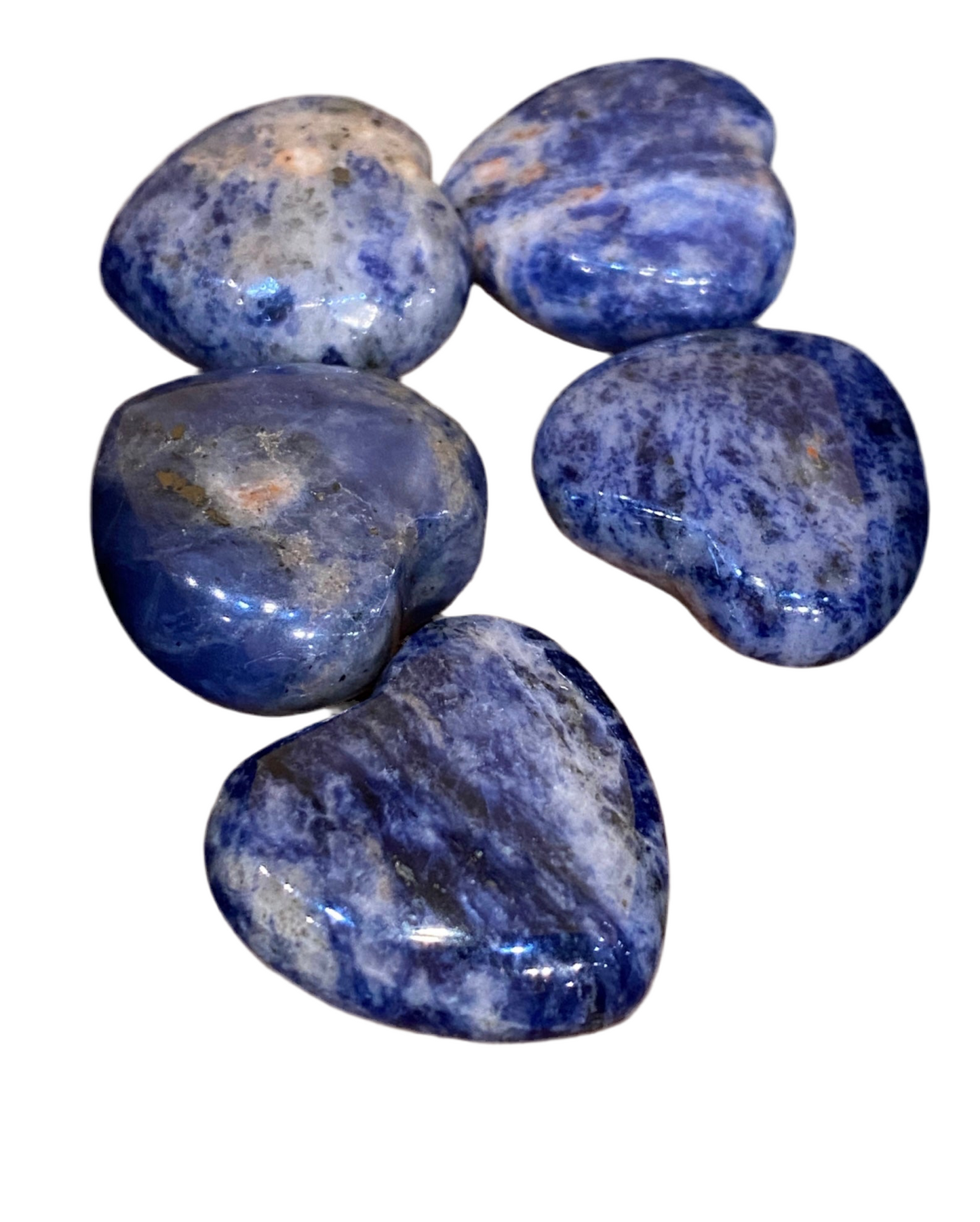 Sodalite Heart Hand Carved Polished Pocket Stone 1 Each