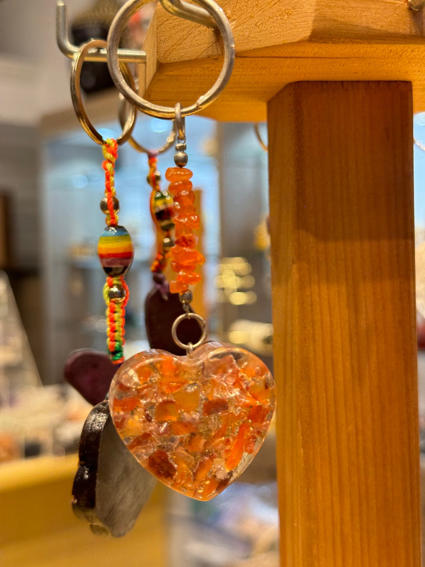 Carnelian Heart Keychain