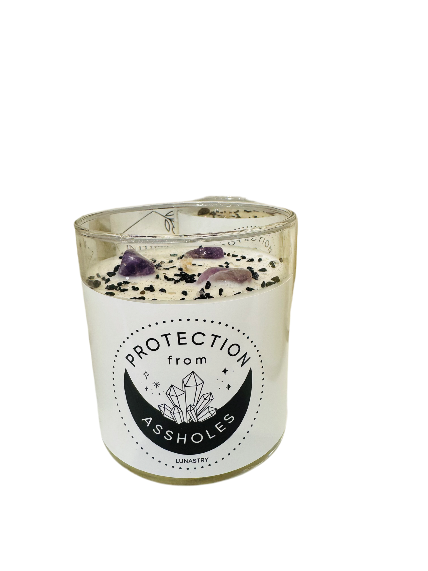 Lunastry Protection Candle from A$$holes Hand Poured Soy Wax Crystal