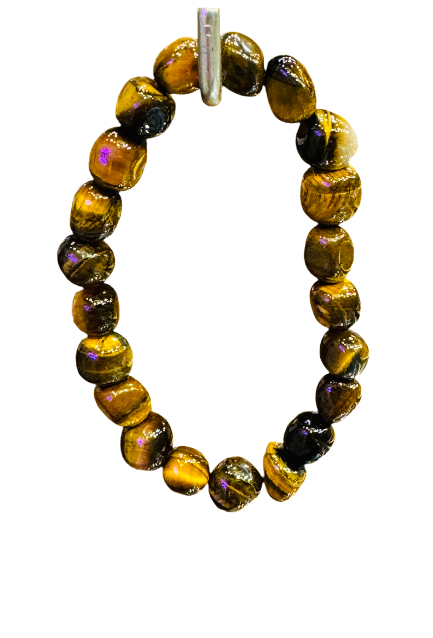 Tiger Eye Pebble Beaded Faceted Bracelet 6mm