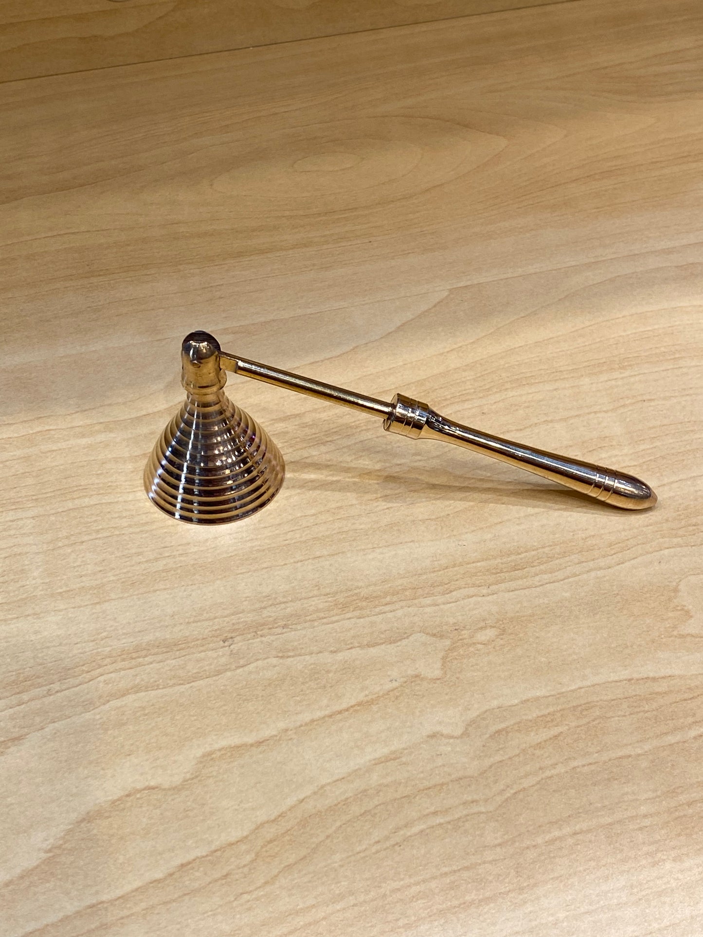 Mini Snuffer made of Brass with Handle. Spiral Design Gold Color