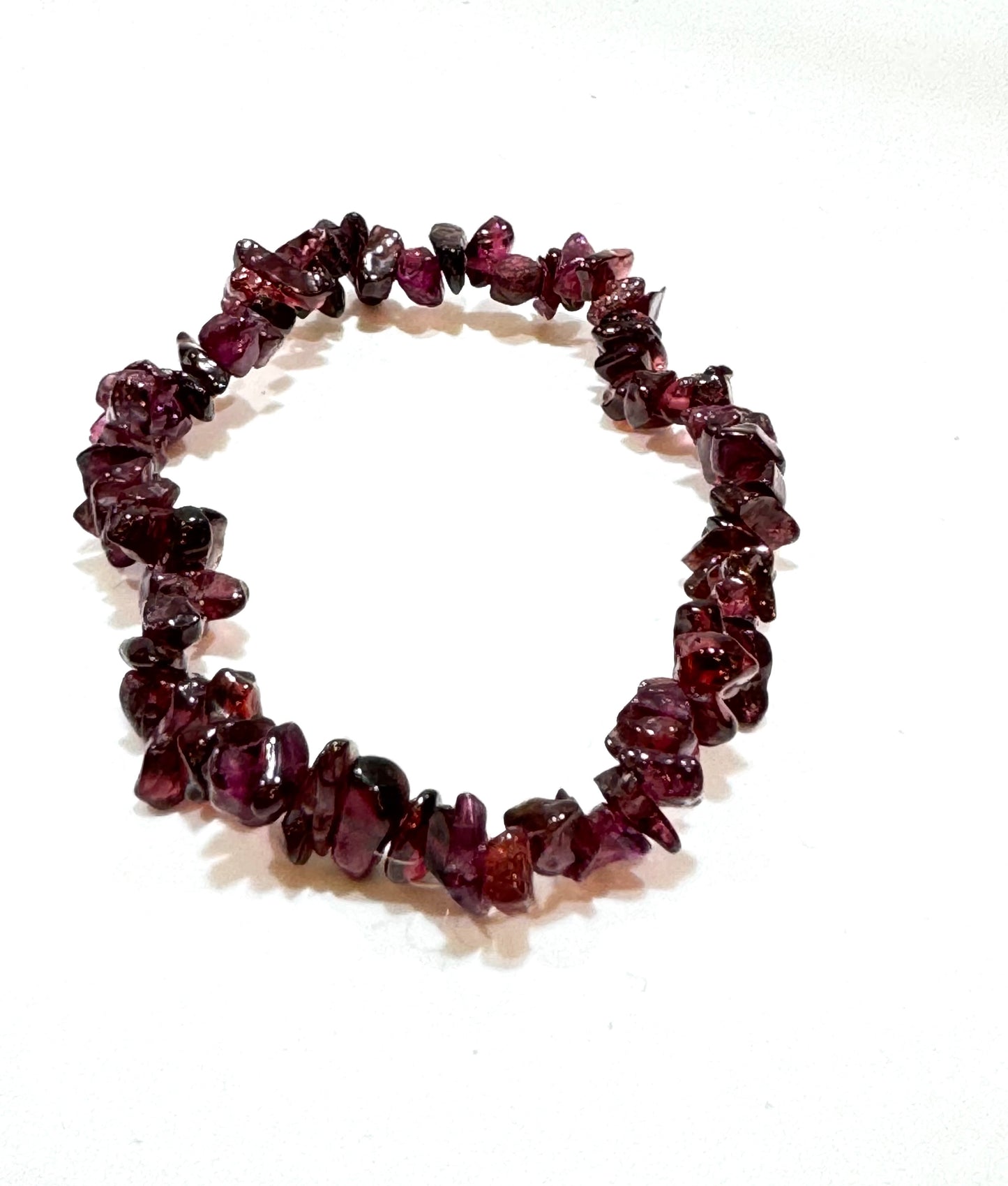 Garnet Chips Gemstone Stretch Bracelet