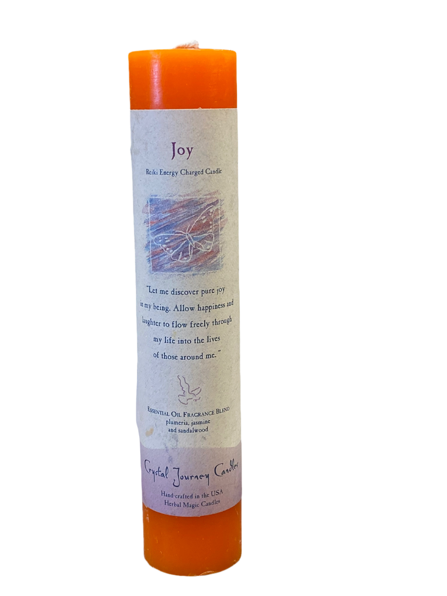 Crystal Journey Reiki Pillar Candle Joy