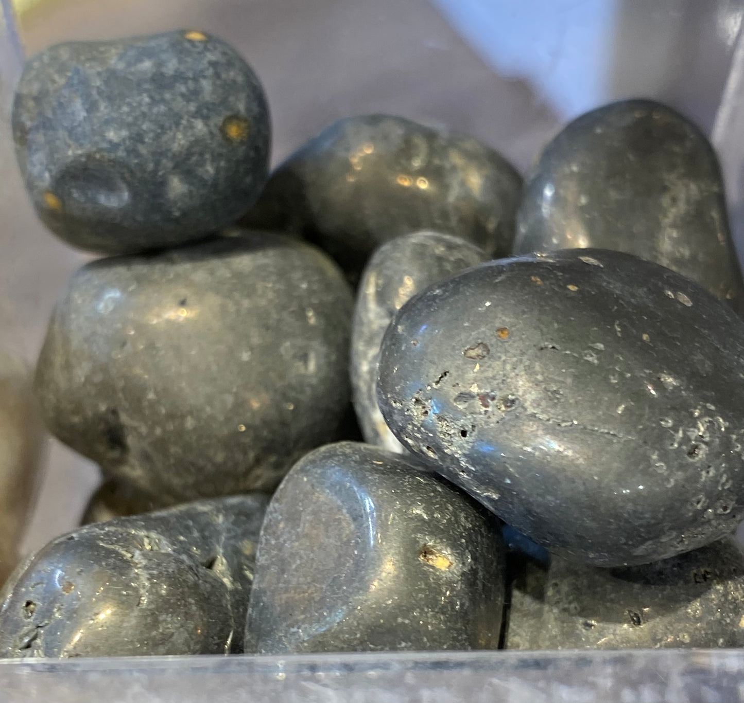 Black Pyrite Tumbled Stone 1pc