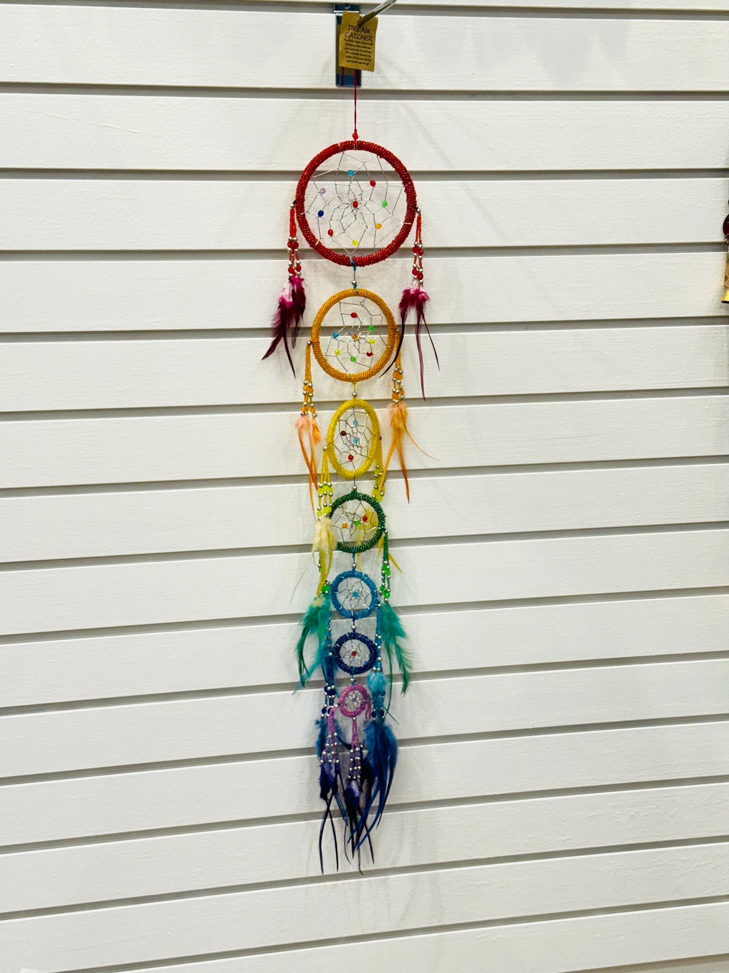 Chakra Dreamcatcher with Beads and Feathers