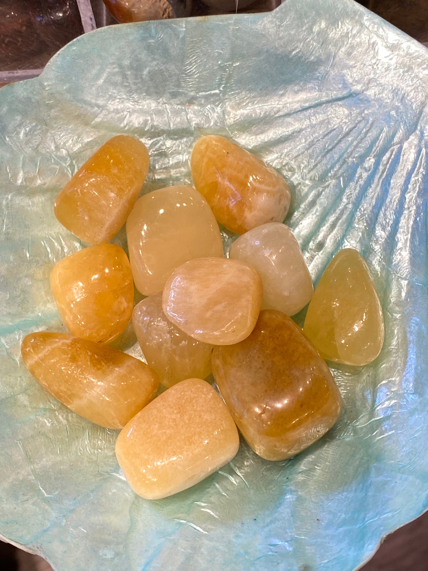 Orange Calcite Polished Tumbled Stone 1pc