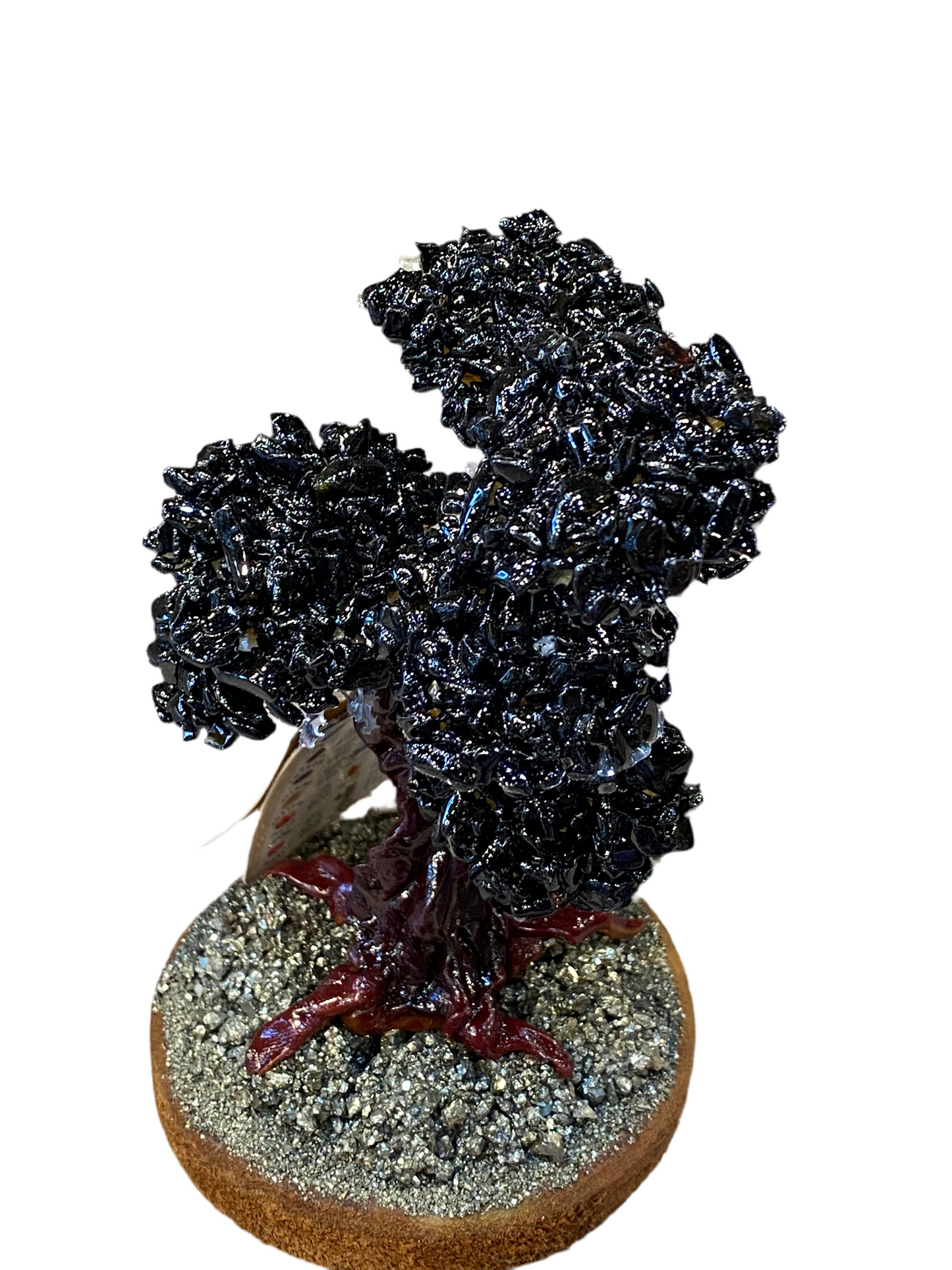 Black Onyx with Pyrite Protection and Fortune Bonsai Tree