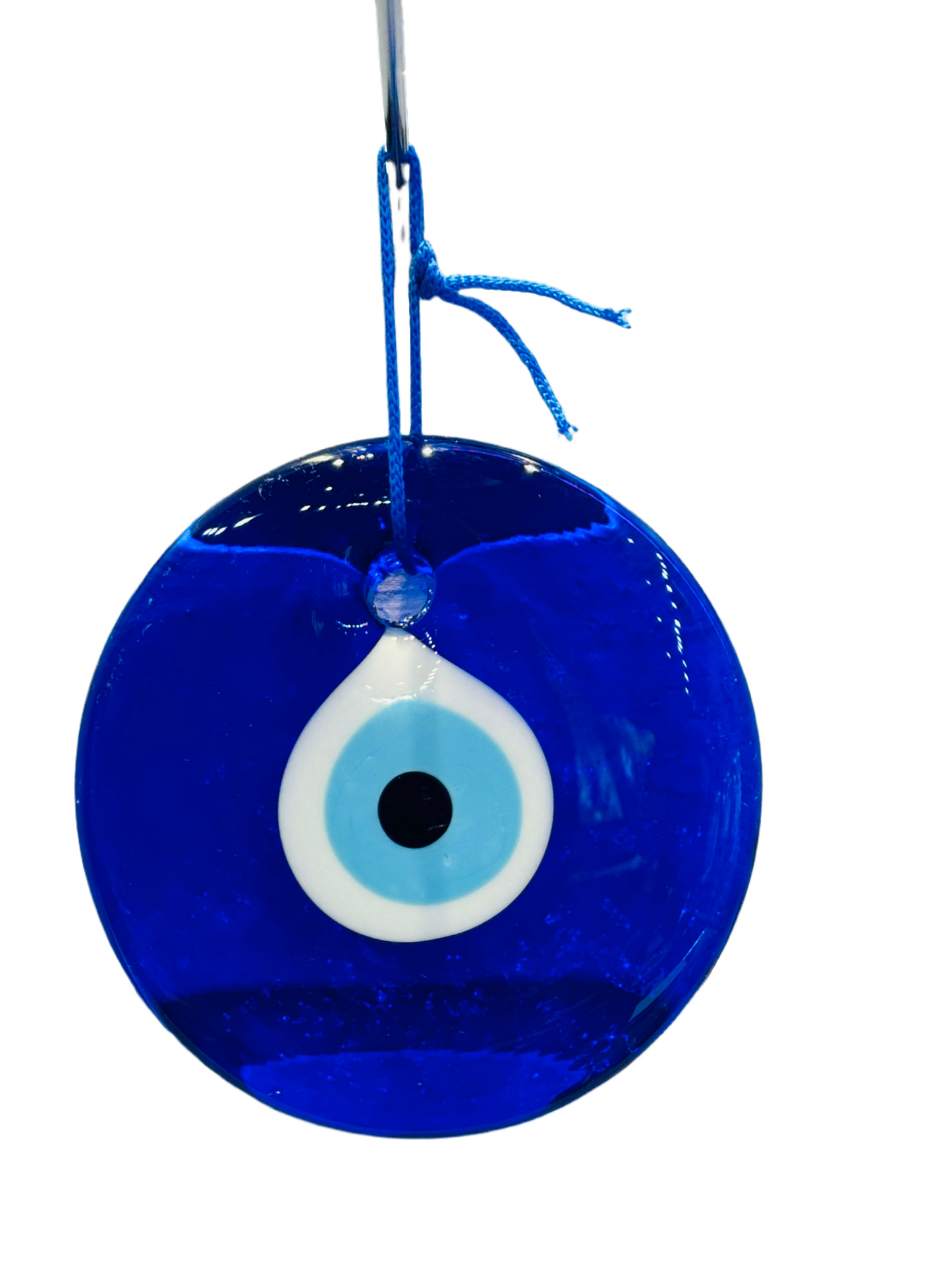 Glass Blue Evil Eye Wall Hanging Ornament - Turkish Handmade Nazar Amulet - Home Protection Charm - Evil Eye Wall Decor Amulet