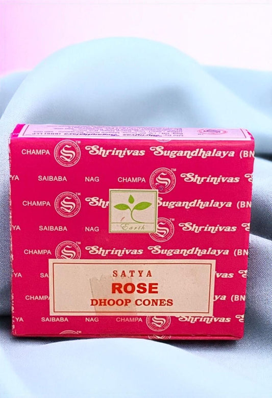 Satya Rose Dhoop Cones perfect for creating a serene and aromatic environment