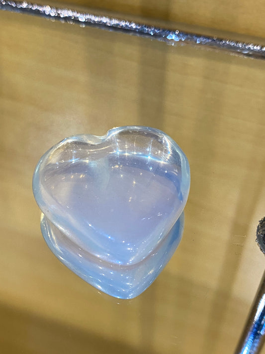 Opalite Tumbled Hand Carved Polished Pocket Heart