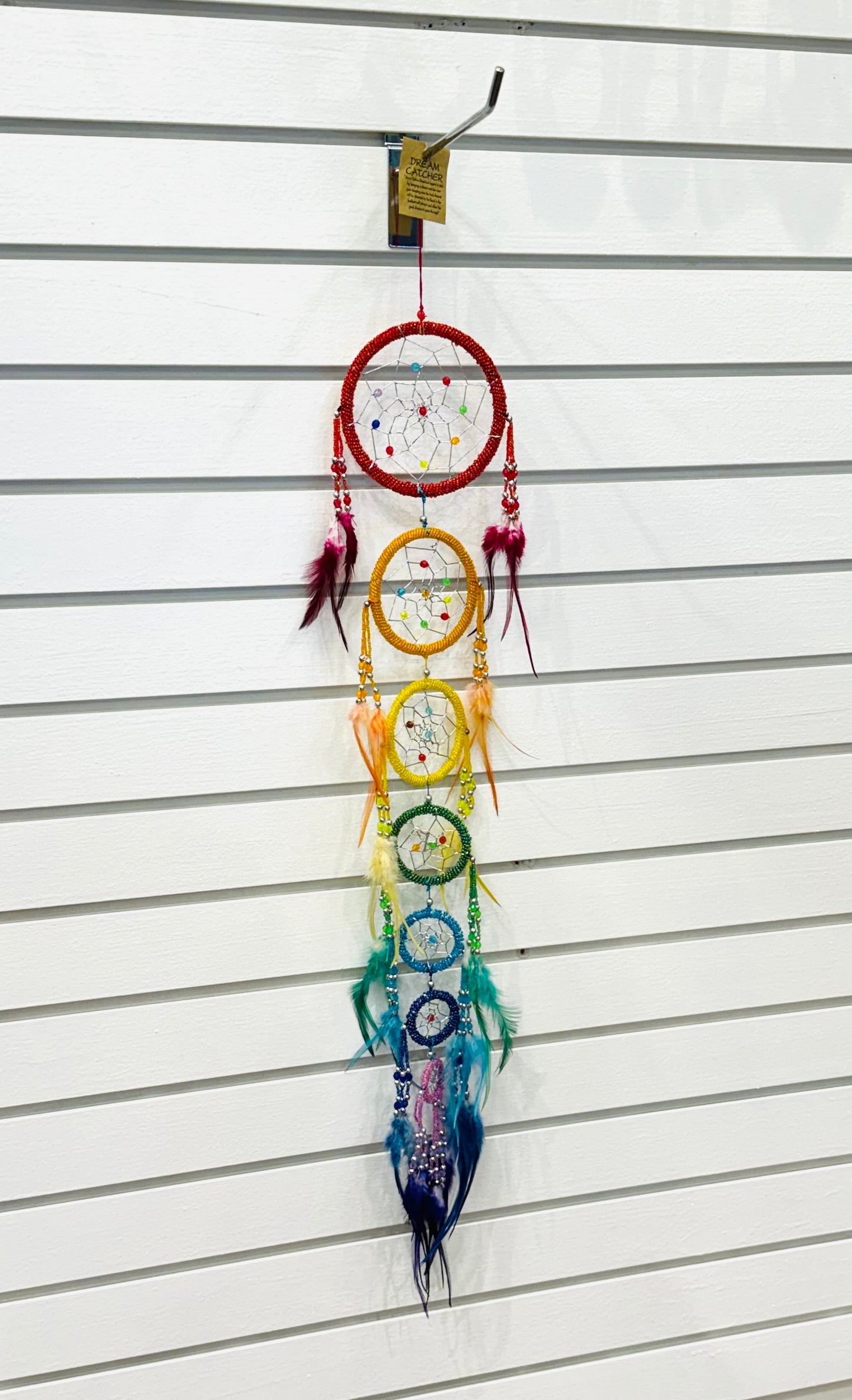 Chakra Dreamcatcher with Beads and Feathers