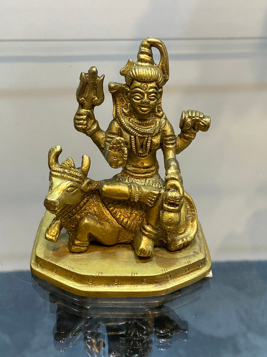 Brass Statue Nandi Shiva 4”