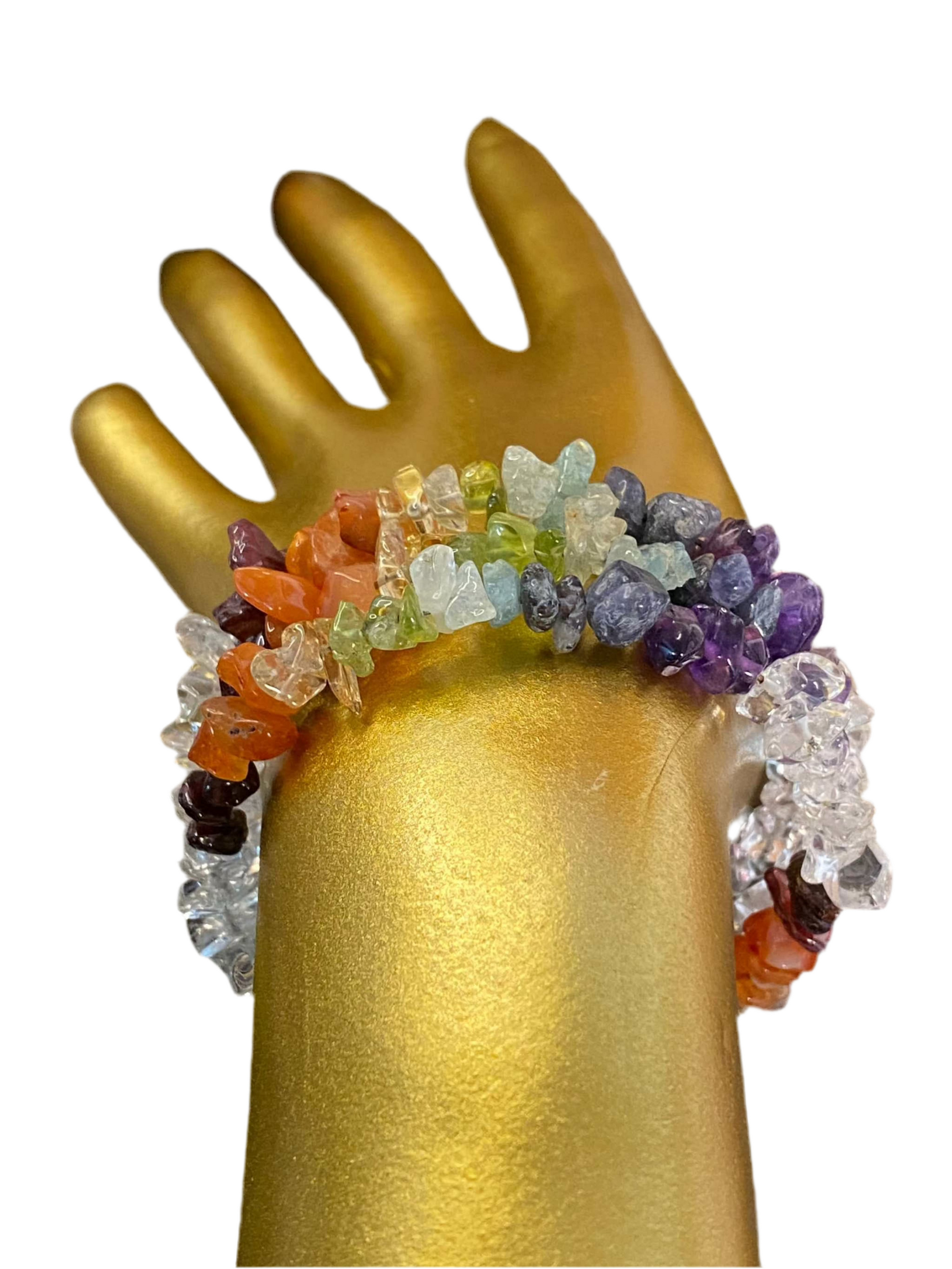 7 Chakra Quartz Elegant Cuff