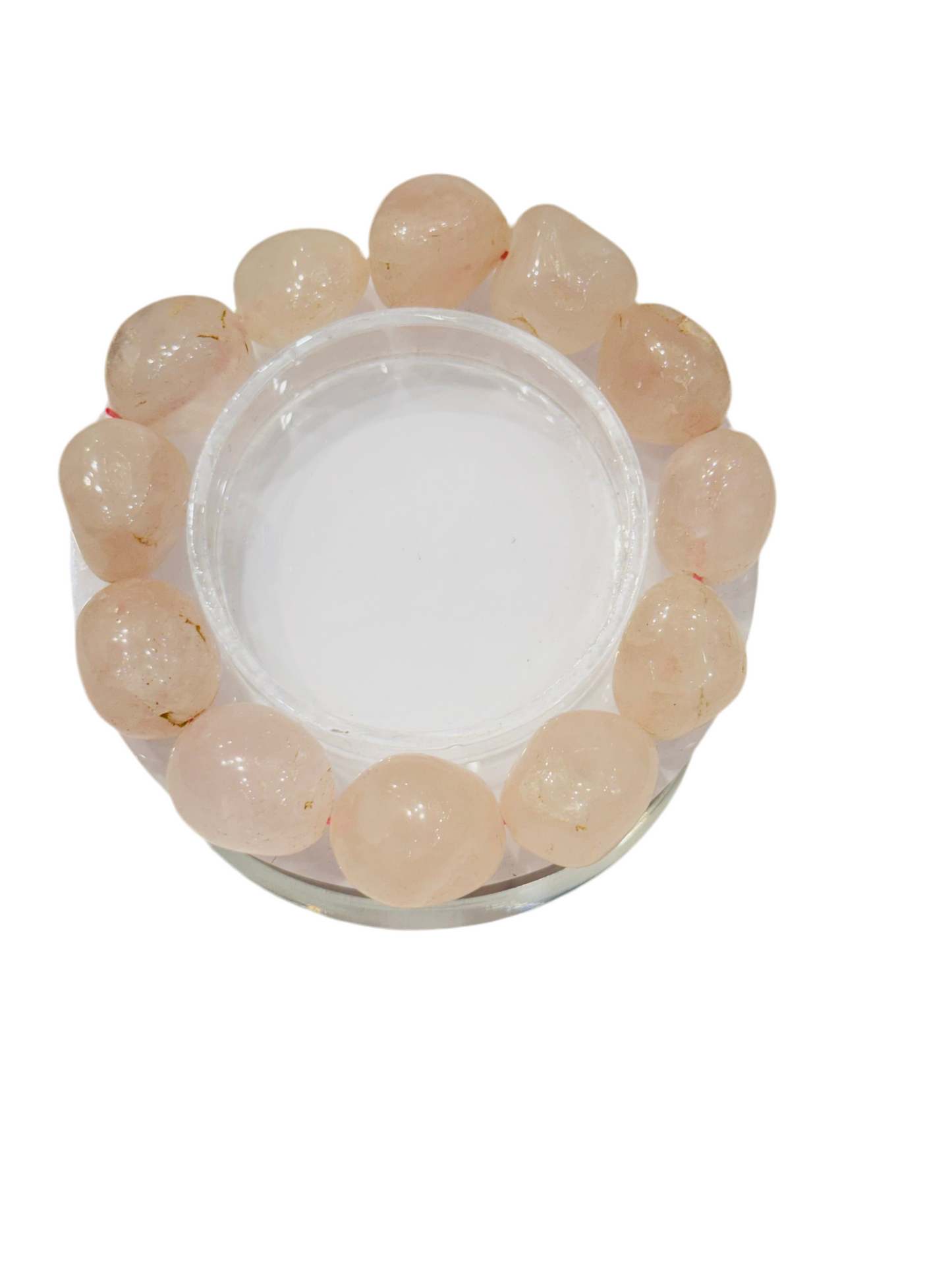 Rose Quartz Tumbled Nugget Beaded Gemstone Bracelet Made in India