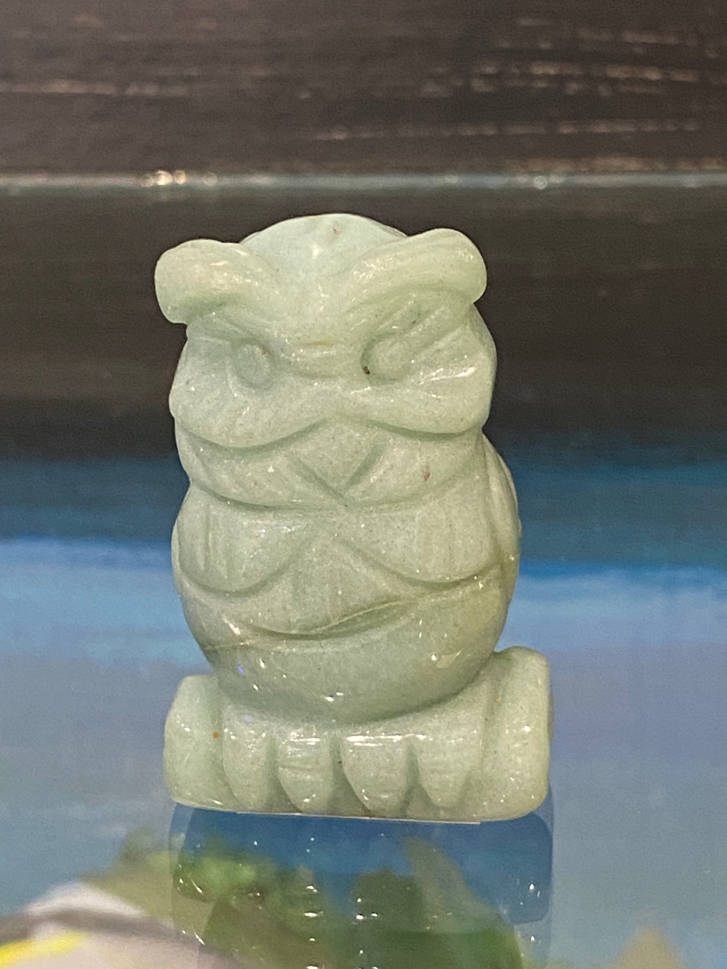 Green Aventurine Spirit Animal Hand Carved Owl