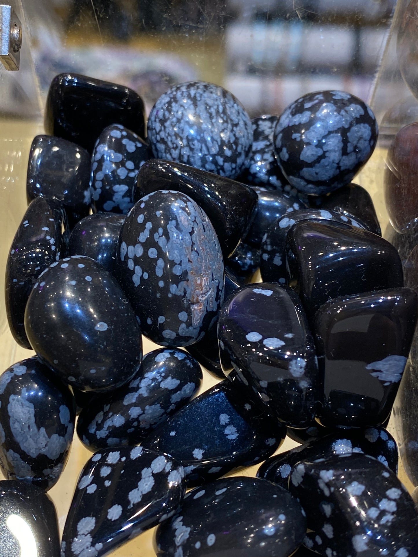 Obsidian Snowflake Tumbled Stone