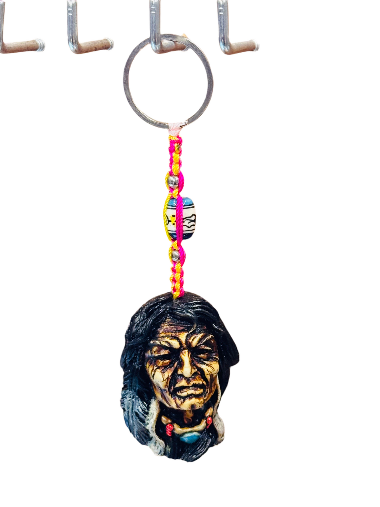 Sitting Bull Indian Durepox Resin Figurine Keychain