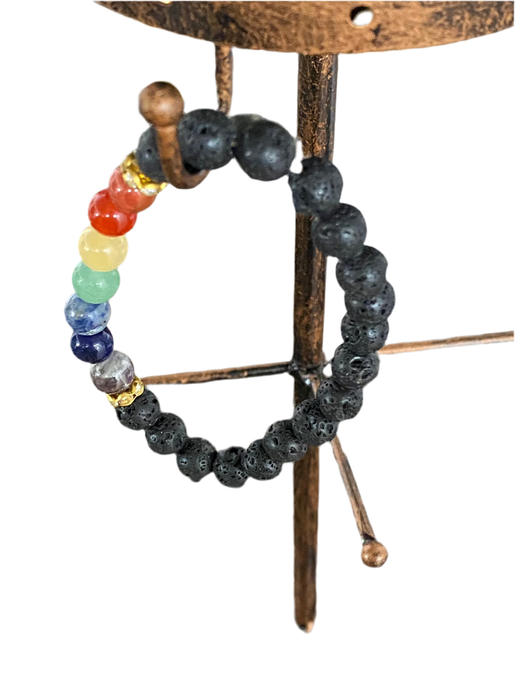 Lava Rock Chakra Gemstone Bracelet