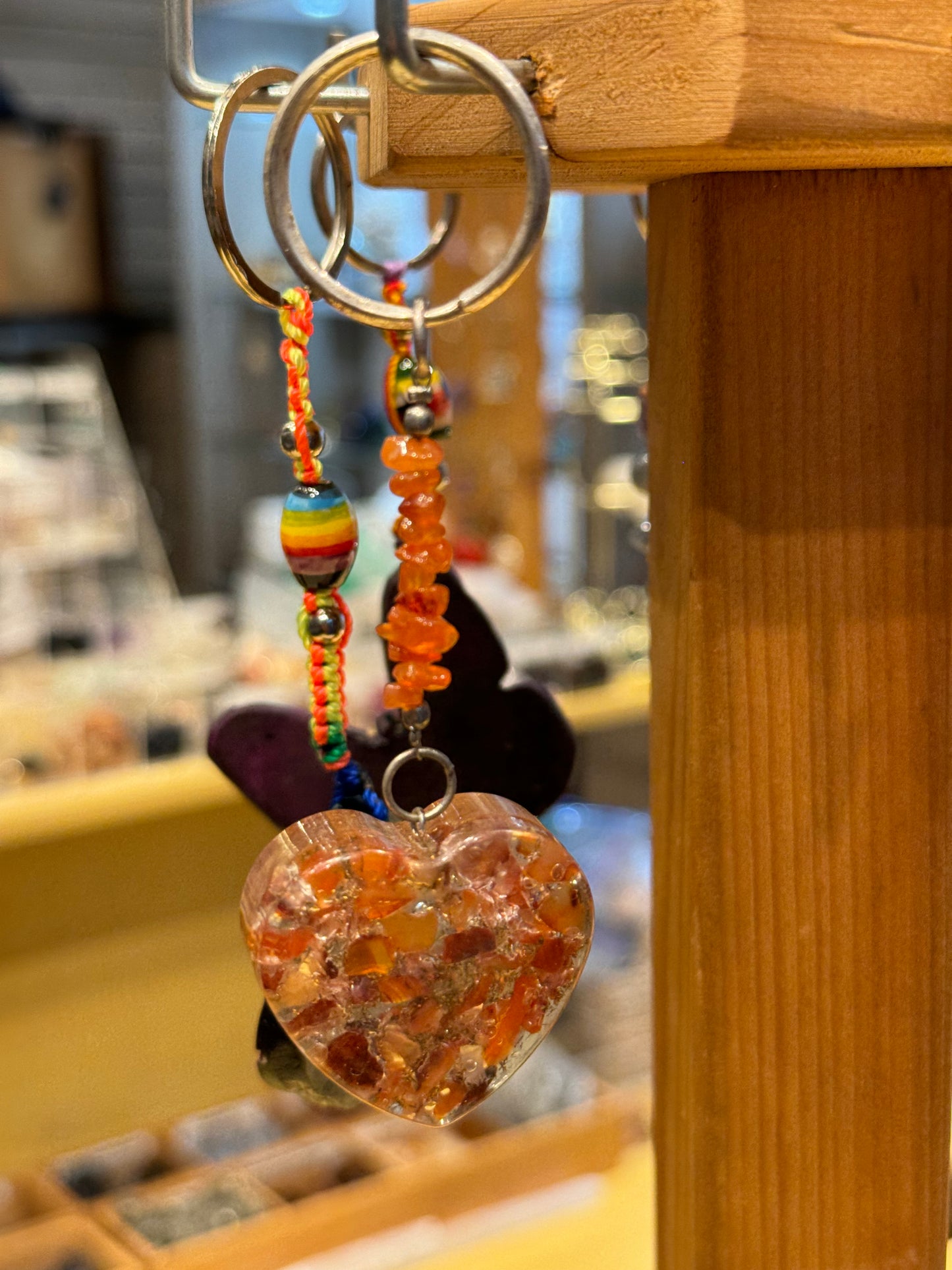 Carnelian Heart Keychain