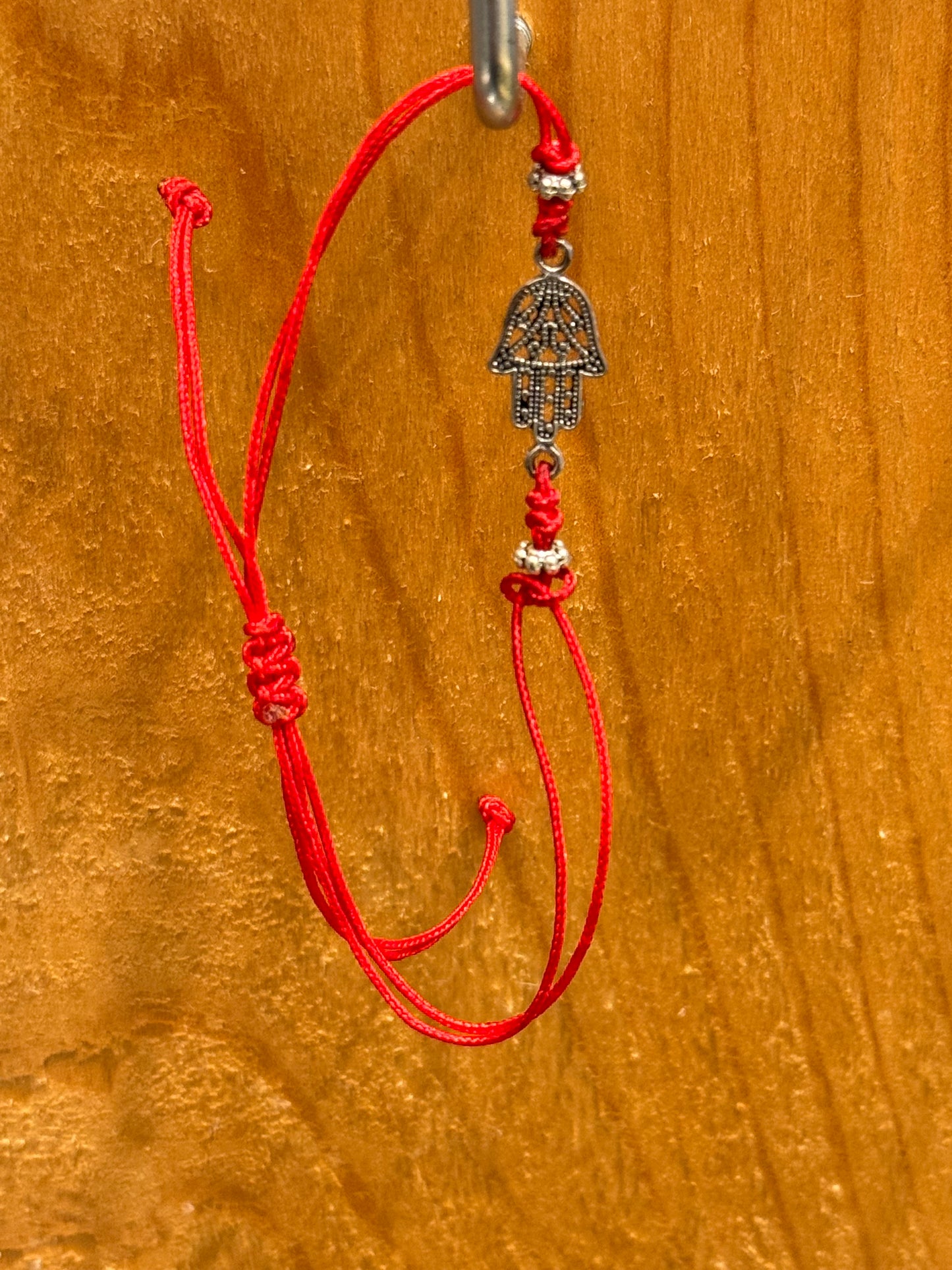 Red String Pull Tie Hamsa Talisman Charm Bracelet
