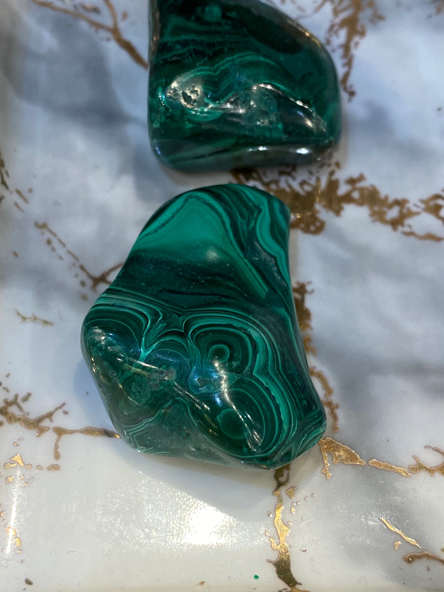 Malachite Tumbled Stones 1pc