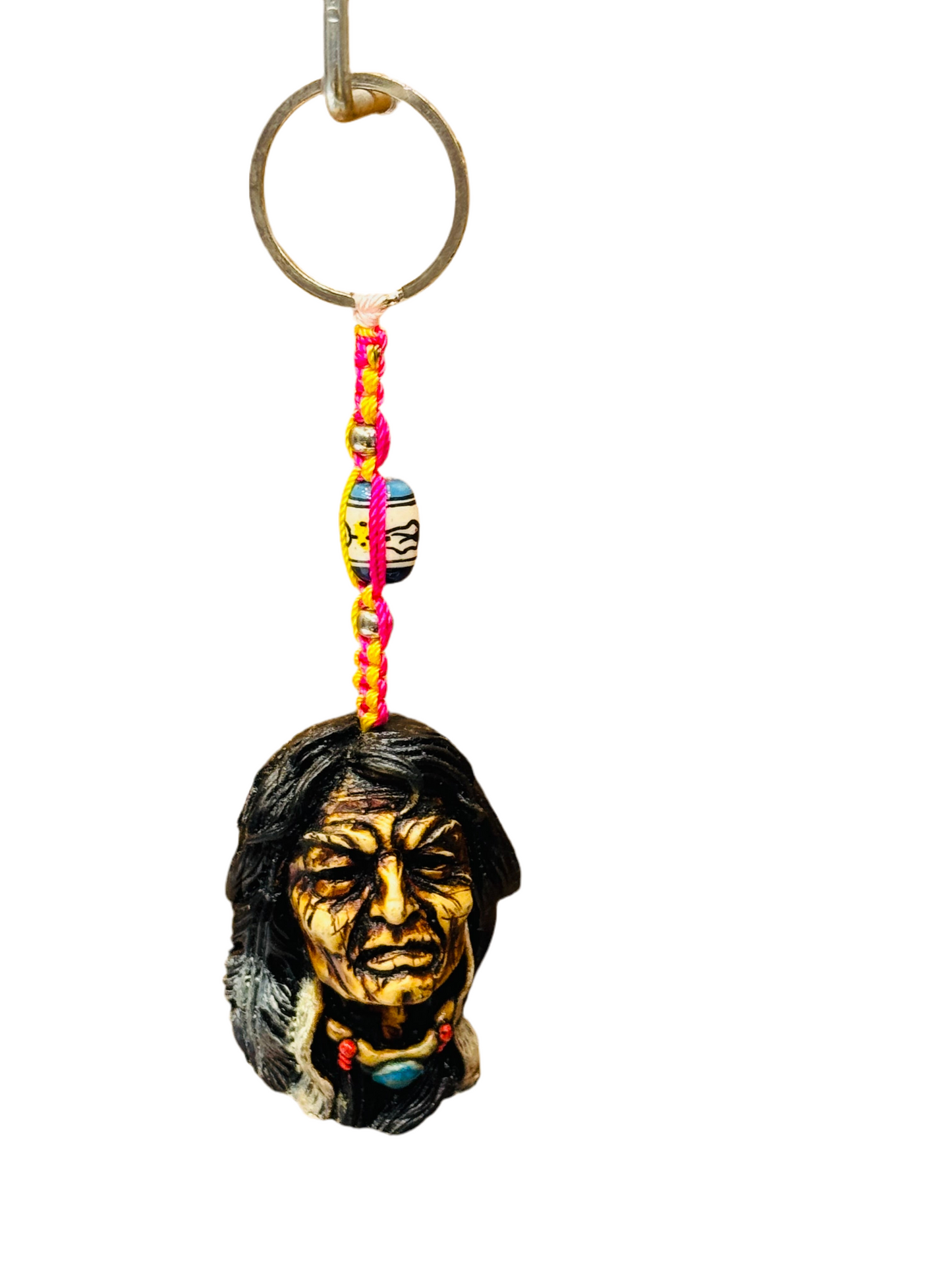 Sitting Bull Indian Durepox Resin Figurine Keychain